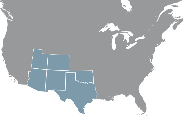 Map South West USA